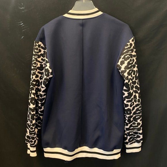 Finders Keepers Blue & Leopard Bomber Jacker - S - Picture 3 of 5